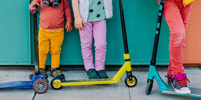 colorful kids scooters