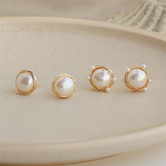 pearl wedding earrings