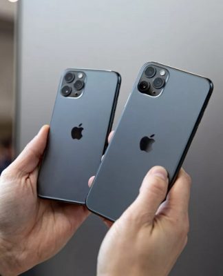 close-up of two refurbished iphone 11 pro max