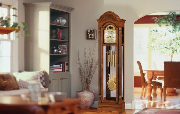 An old clock in modern living room
