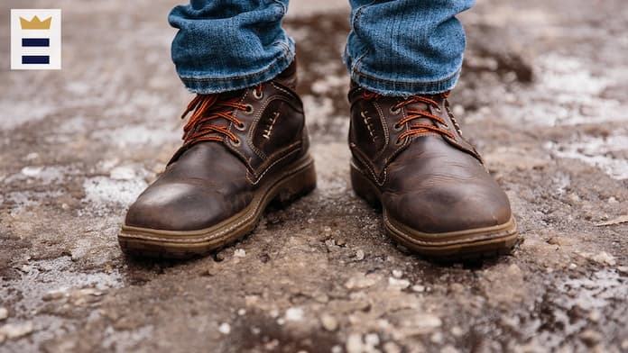 brown work boots