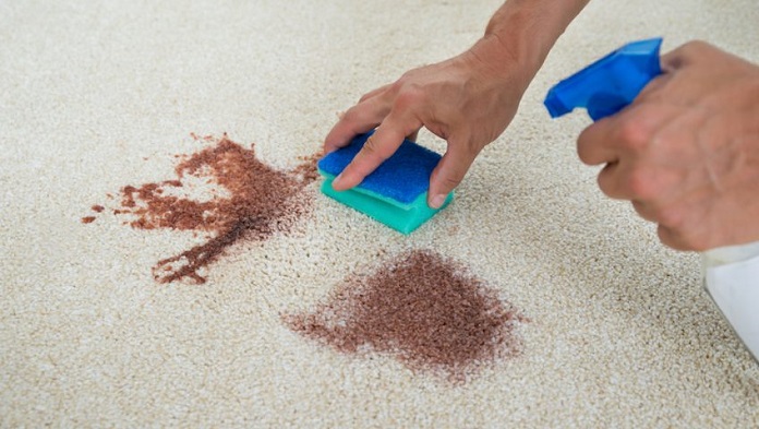 Removing a stain from a carpet